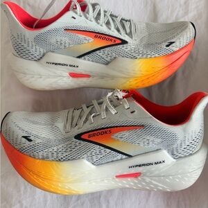 Brooks Hyperion Max — White with Orange and Yellow Fade